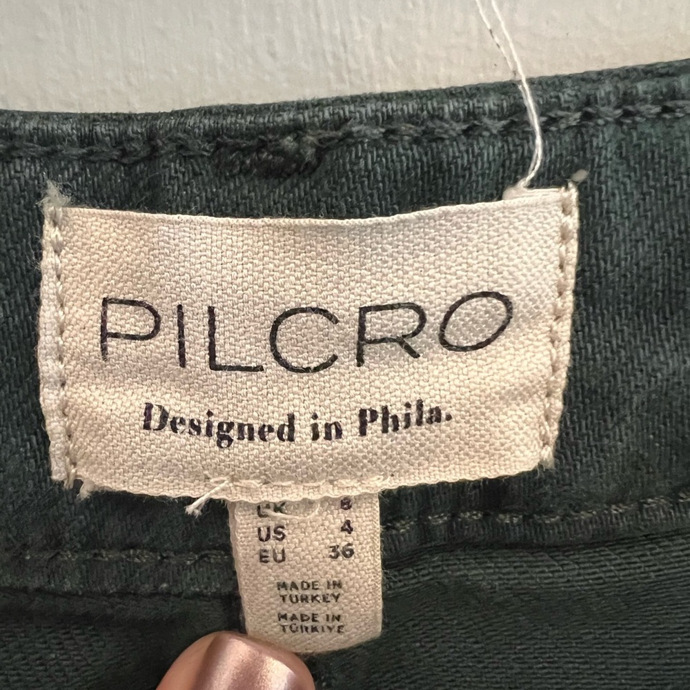 Pilcro Coated Denim Pencil Skirt Green size 4 - Picture 9 of 10